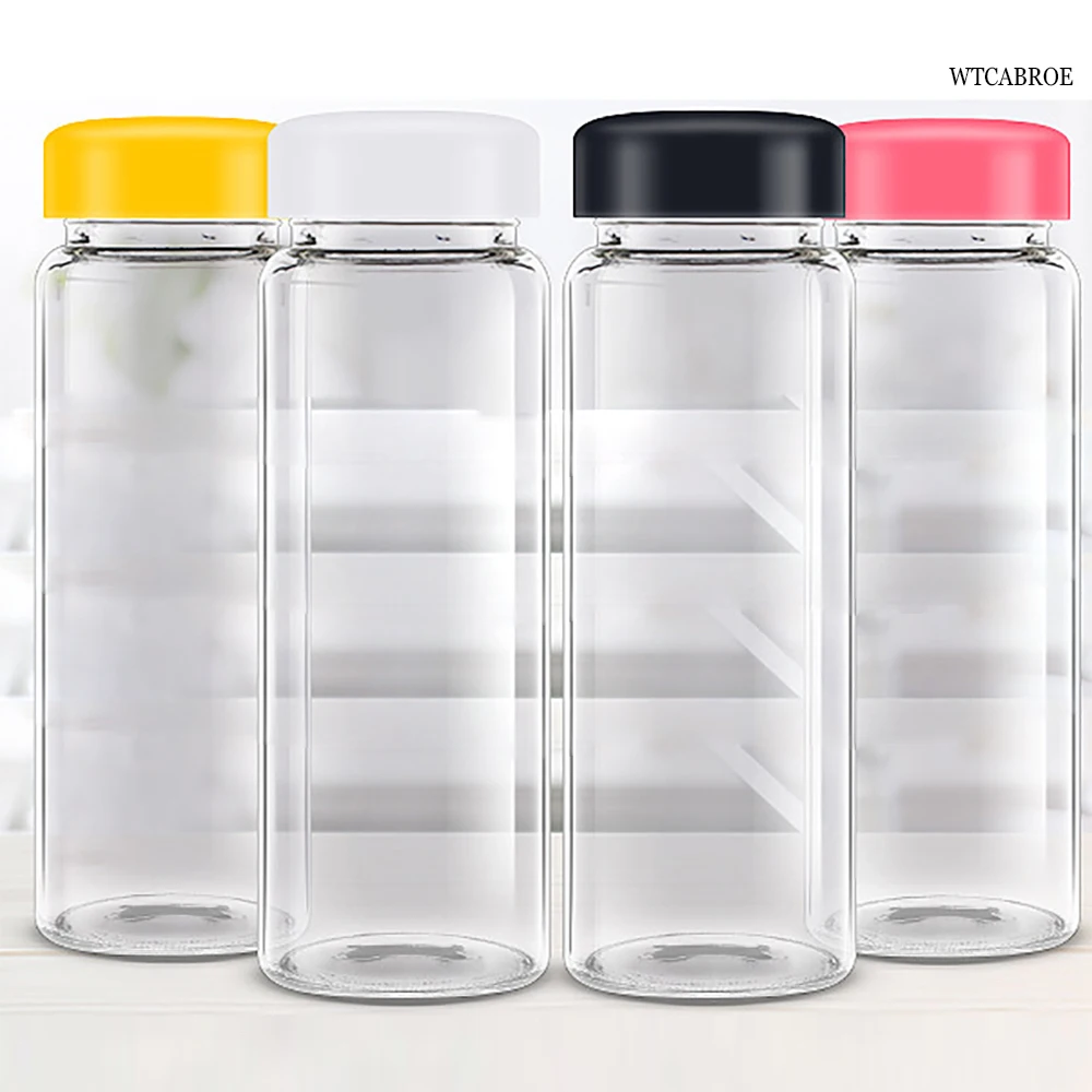 2025 new My 420ml Glass Sport Drink Water Bottle Travel Lemon Juice Fruit Transparent Leakproof Gourd My 500ML  Drinking Bottles