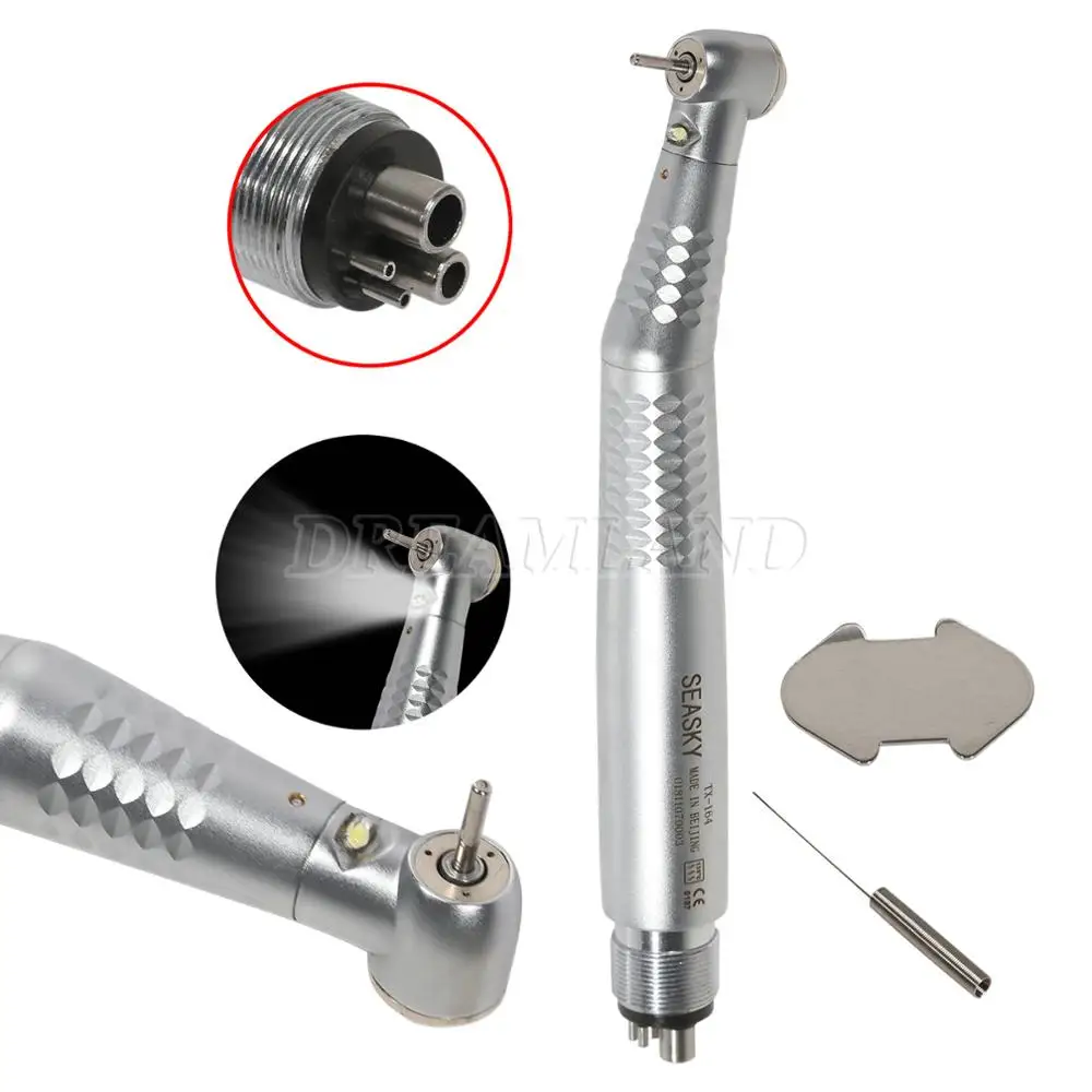 Dental High Speed LED Hand piece 4 Hole Standard Head E-generator Turbine Triple Water Spray Ceramic Bearing Cartridge /RotorTM4