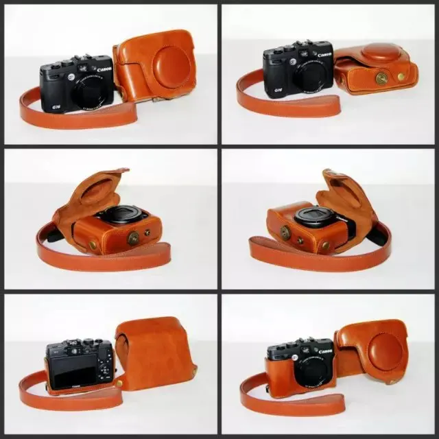 PU Leather Camera Case Bag Cover with Shoulder Strap For Canon PowerShot G15 G16 camera bag Camera Accessories