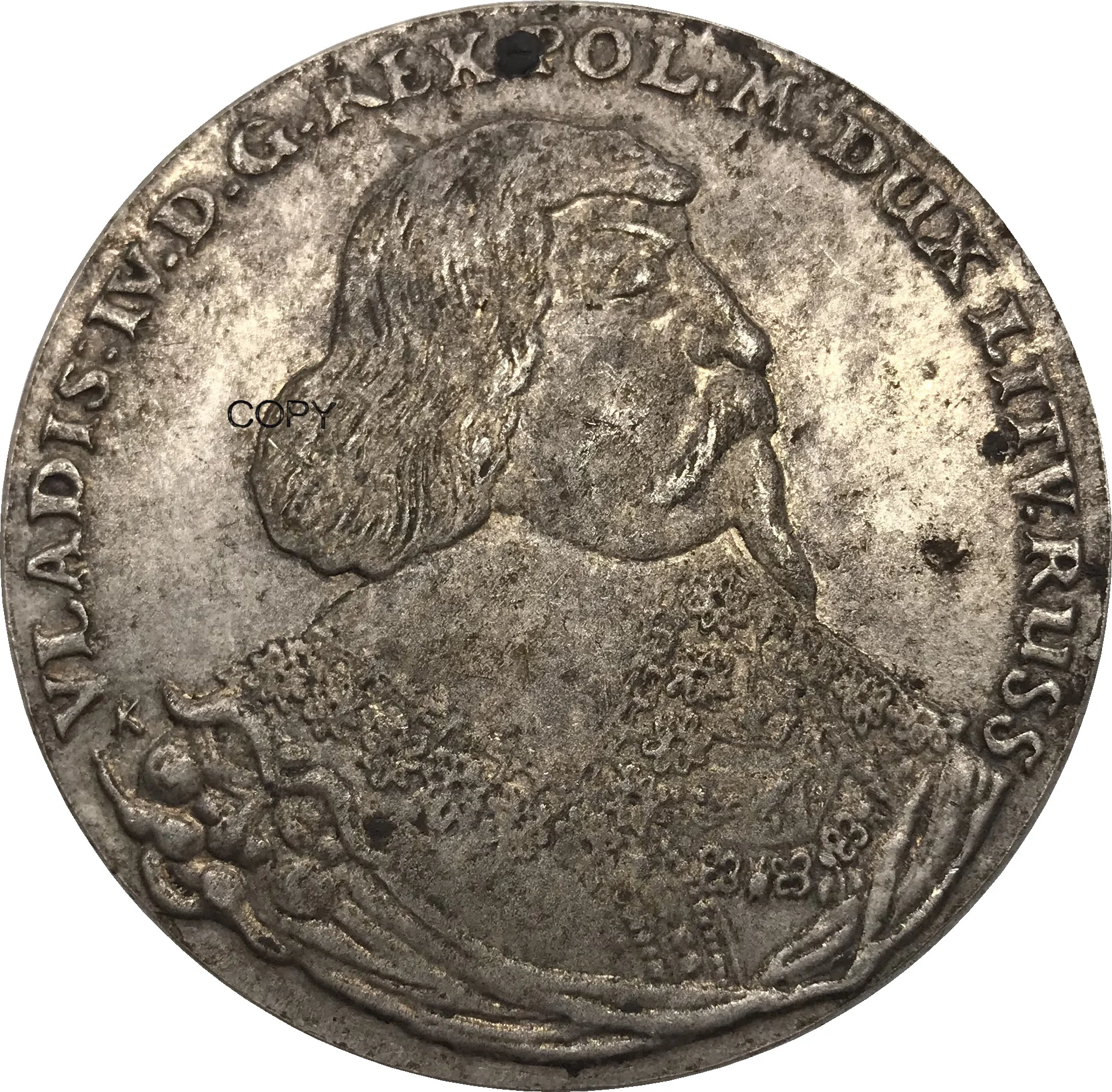 Poland Coin 1 Tira 1636 Cupronickel Plated Silver Copy Coins