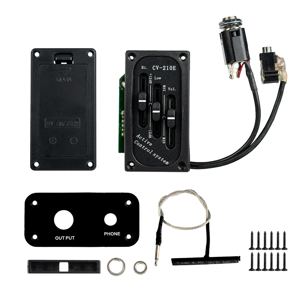 

3 Band Preamp Amplifier Equalizer CV-210E EQ Pickup Piezo Under The Saddle Pickup For Electric Violin Fiddle