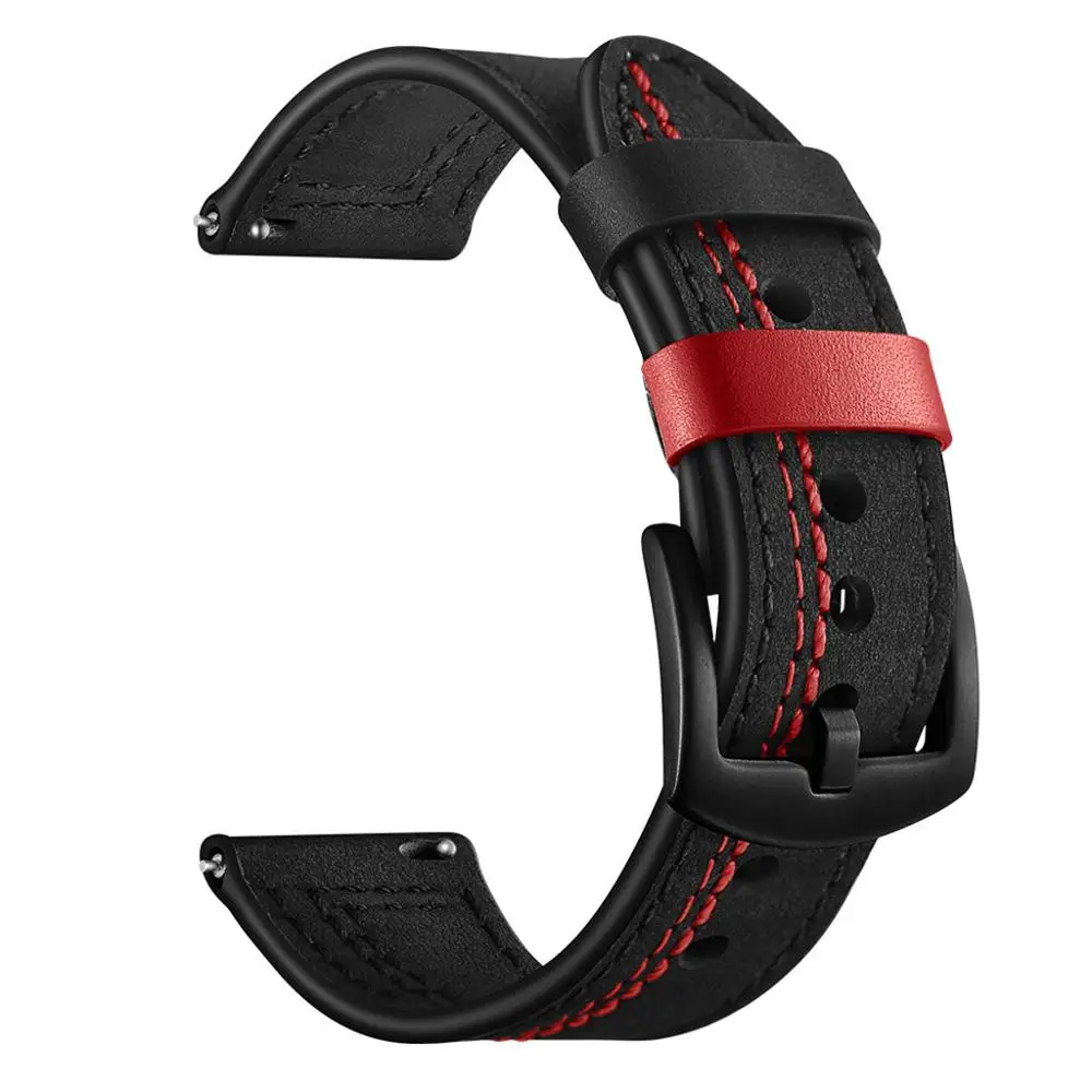 Correa de cuero para reloj inteligente, repuesto para Huawei Watch GT/GT2e, 22mm, 20mm, Samsung Galaxy Watch 42/46mm
