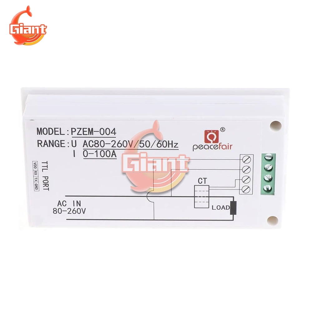 4 in1 Digital Voltmeter Ammeter Watt Power Energy Meter PZEM-004 Single Phase Multimeters AC 110V 220V 100A Voltage Indicator