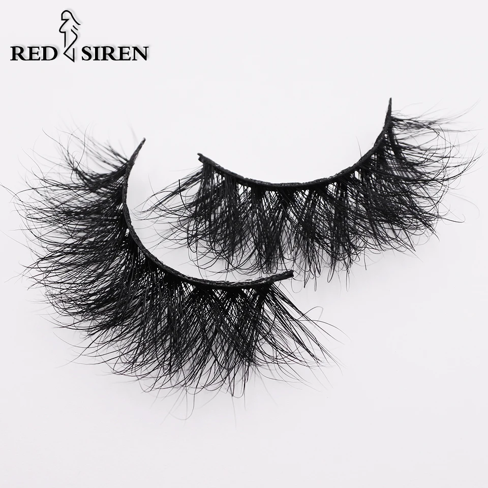 RED SIREN – cils pelucheux en vison, 20mm, Logo personnalisé/boîte de cils, maquillage naturel dramatique