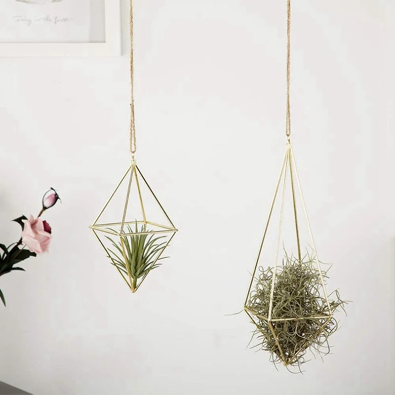 

4 Packs Air Plant Hanging Holder Himmeli Decor Geometric Planter Hanging Airplants Rack Tillandsia Hanger Stand