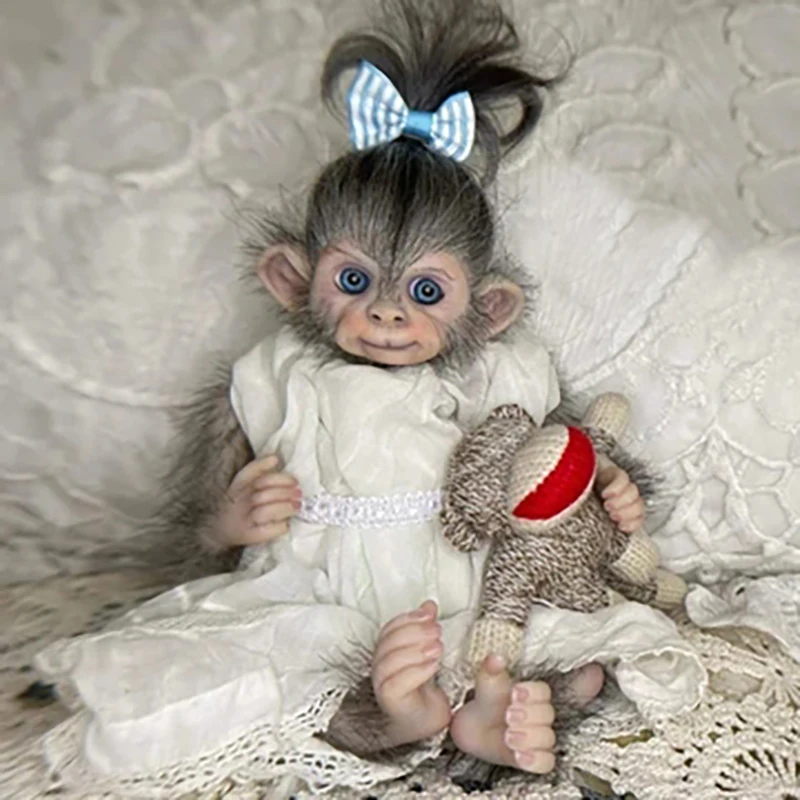 8inch Mini Babys Reborn Doll Kit Anna Banana Cute Monkey DIY Unfinished Doll Parts DIY Reborn Doll Kits Drop Shipping