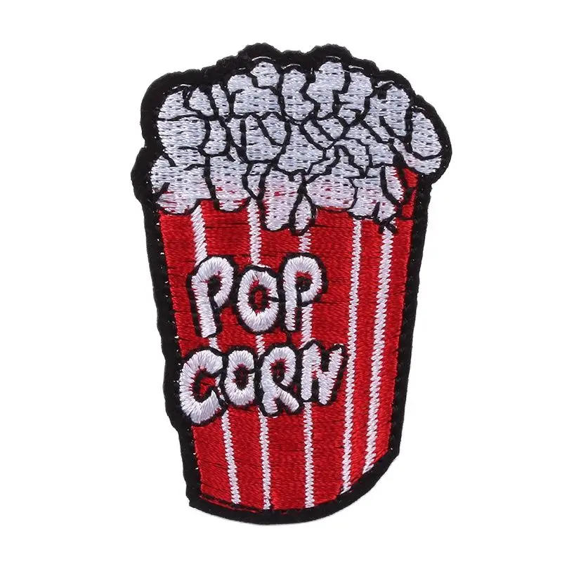 10pcs/lot Cartoon Popcorn Stickers Iron Clothing Badge DIY Sew On Fabric Patch Garments Accessories Appliques for Jeans Backpack