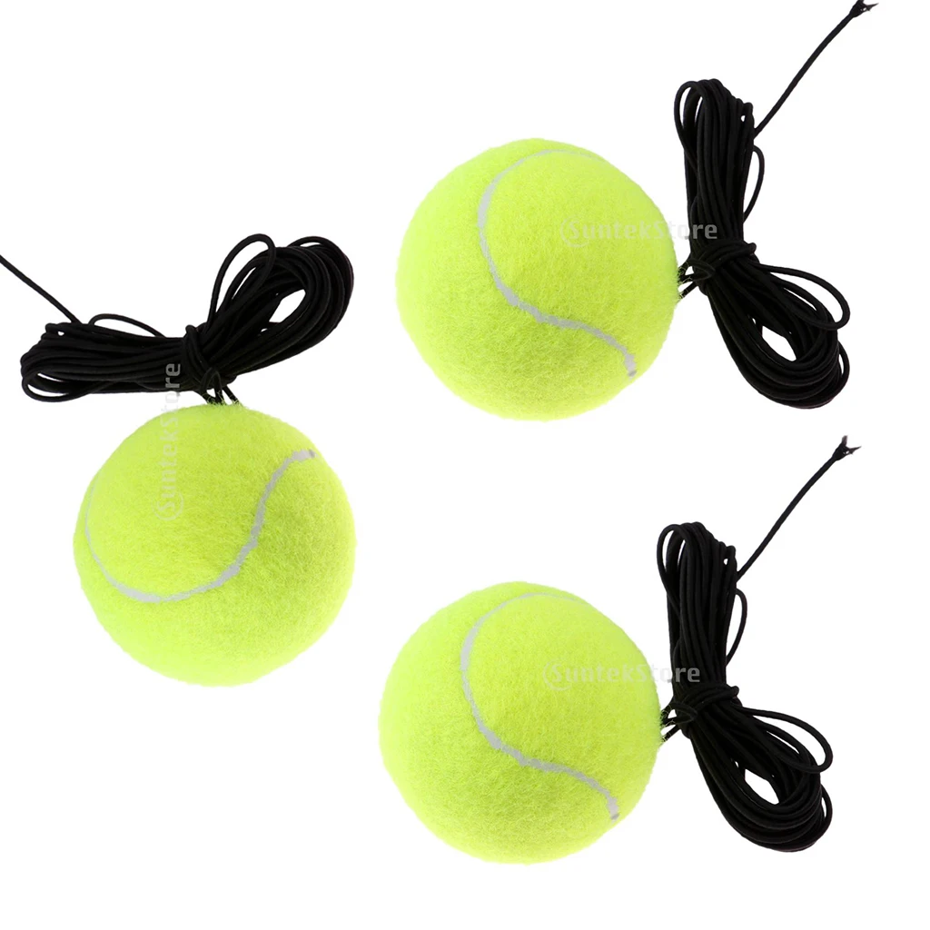 3pcs Tennis Ball with String Tennis Trainer Replacement Ball Equipment Gear