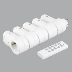 5 Wireless Remote Control Switches Socket Power Outlets Electrical Plugs Adaptors with Remote Control EU Plug White