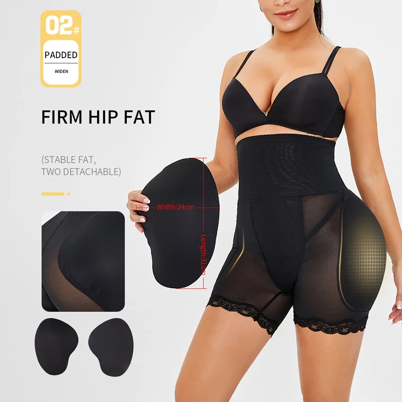 Women Body Shaper Panty Sexy Butt Lifter Side Padded Panties Lace Fake Ass Corset Plus Size Shapewear Slimming Underwear Big Hip