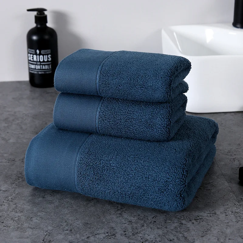 

Drop Shipping 3pcs Large Cotton Bath Towel And Face Hand Towels Home Bathroom Hotel For Adults Toalha de banho towel Set