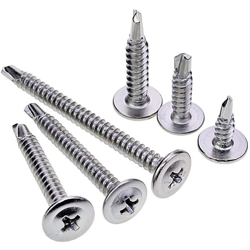 210PC Wood Self Drill Tapping Screw Kit Phillips Flat Round Head Drill Tail Screw M4.2 Countersunk Head Cross DrillingTail Screw