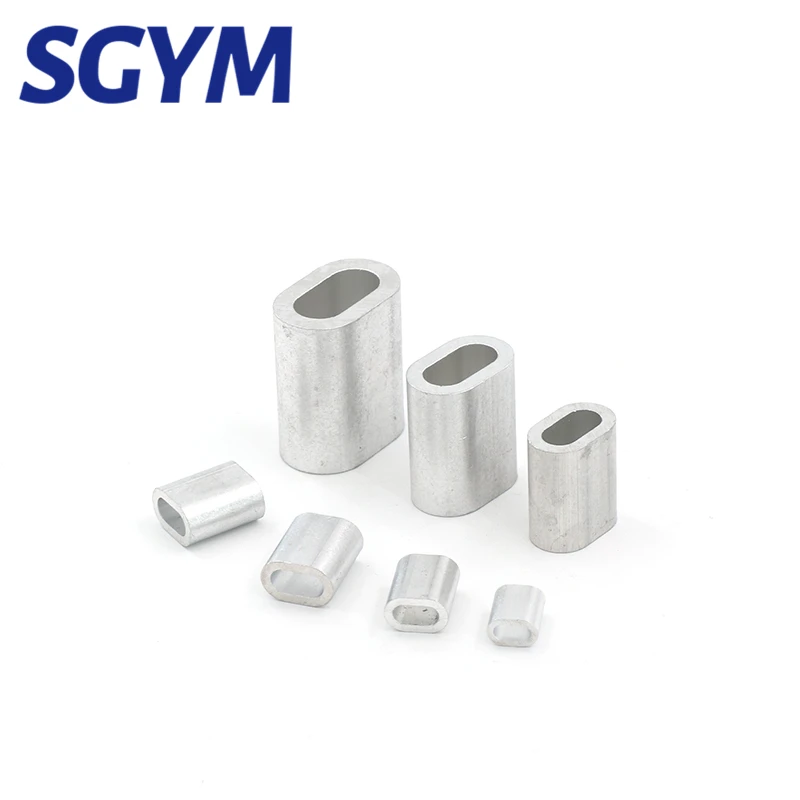 M0.8 M1.2 M1.5 M2 M3-M10อลูมิเนียมเดี่ยวปลอกเชือกลวด Ferrule สายอลูมิเนียม Crimping แขนรูปไข่คลิปเชือกลวด clamp