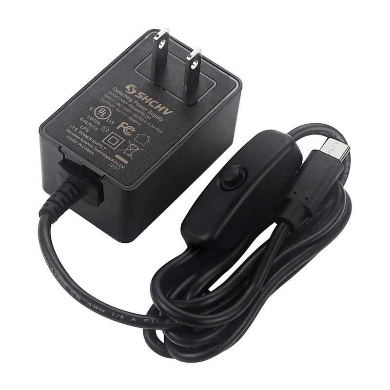 Raspberry Pi 4 Power Supply 5V 3A USB Type C Power Adapter with Switch CE Certification Charger for RPi 4B Orange Pi 3 4 LTS