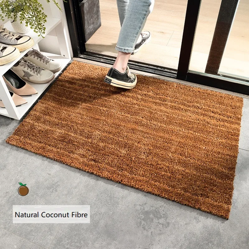 Natural Coconut Fiber Scrape Door Mats, Outdoor Indoor Dirt Trapper Mat, Non Slip Doorway Doormat for Entrance Front Door Entry