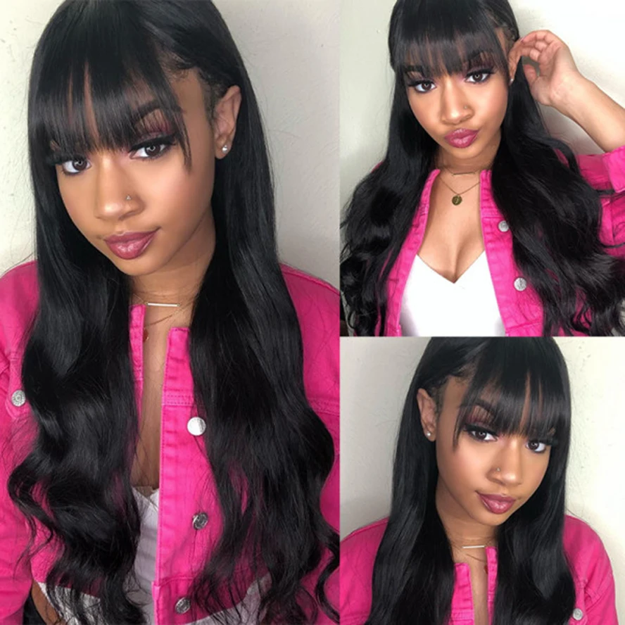 13* 6 Lace Front Wigs For Women straight real human hair costume wigs With Bangs Brazilian Body Wave Wigs