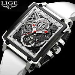 2025 LIGE Men Watches Waterproof Top Brand Luxury Silicone Square Sports Quartz Watch Clock Male Relogio Masculino Montre Homme