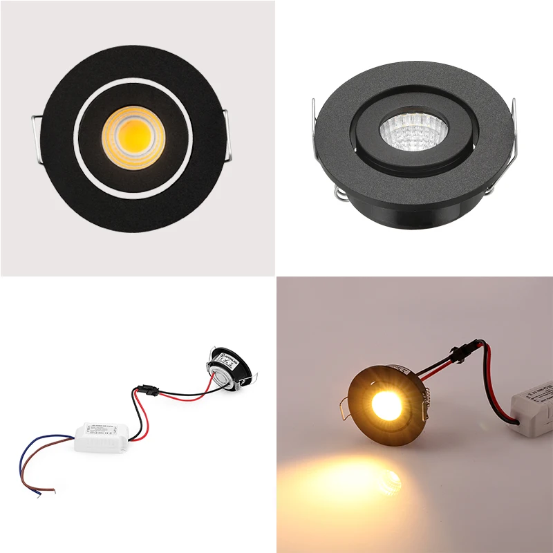 Factory 3W Micro Led Spot Light White Miniature Mini COB LED Downlights 3W Small Recessed Spotlights Cob image 3