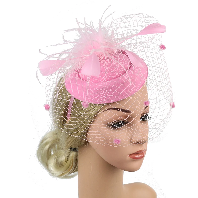 Women Feather Floral Hair Fascinator Hat Headband Cocktail Party Wedding Church Kentucky Derby Dress Accessories