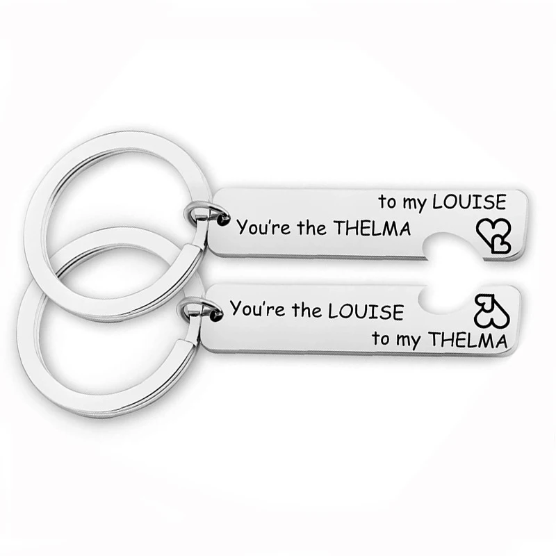 Thelma and Louise Keychain Best Friend Gift Soul Sisters Keychain Pistol Keychain Friendship Jewelry Moving Away Gift 2pcs/set