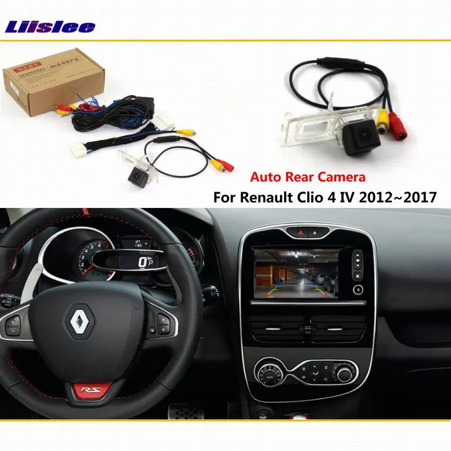 For Renault Clio 4 IV (BH/KH) 2012-2019 Car Backup Parking Camera Adapter RCA HD CCD CAM OEM Display Reversing Image Upgrade Kit