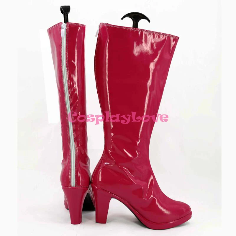 Vestito di un Pezzo Due Anni Più Tardi Perona Rosso Scarpe Cosplay Stivali Lunghi In Pelle Su misura Per La Festa Di Natale di Halloween