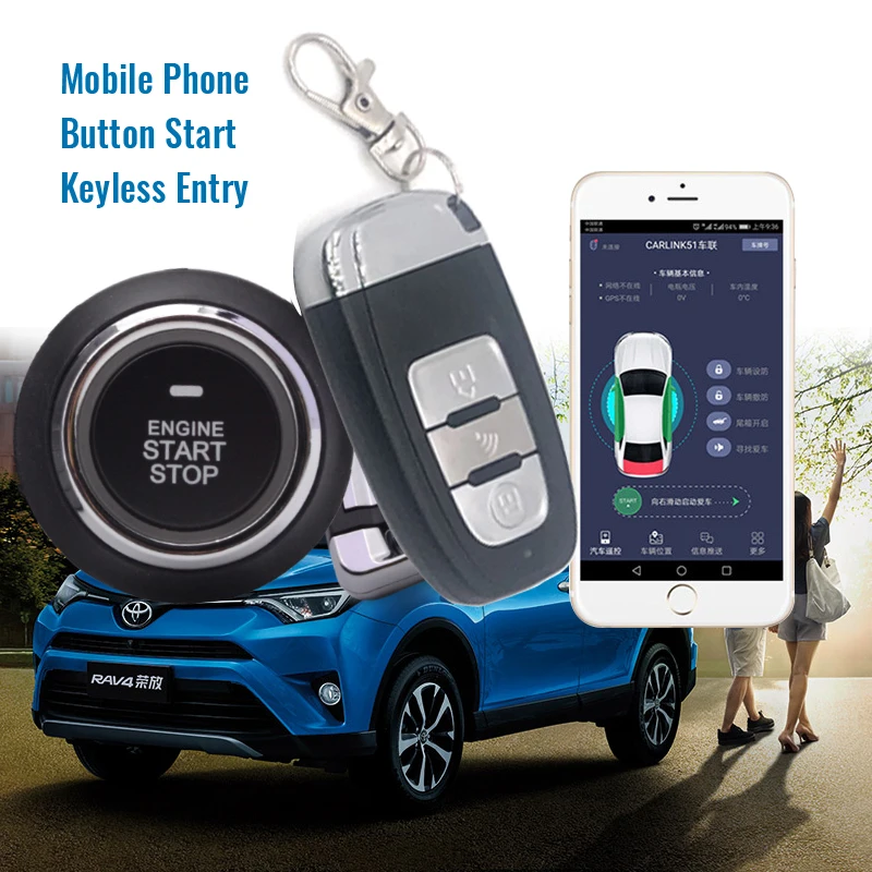 EFHIPS GSM GPS smart remote engine starter start stop pke keyless entry car alarm alarms system