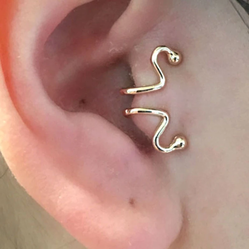 Pendientes de Piercing de Tragus único para mujer, Clip de oreja falso único, pendiente de Clip sin perforación, joyería para mujer