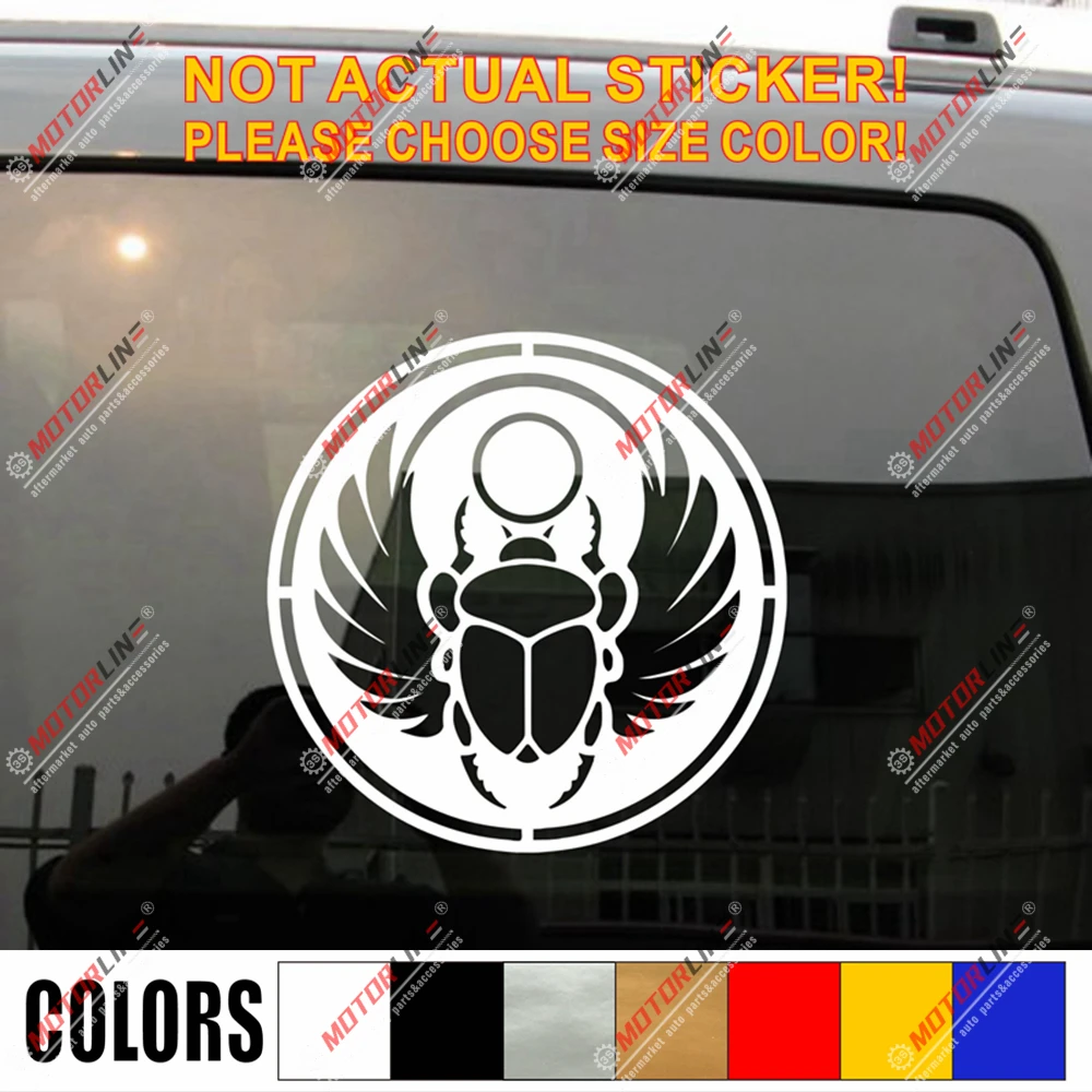 

Scarab Beetle Egypt Decal Sticker Car Vinyl pick size color no bkgrd round