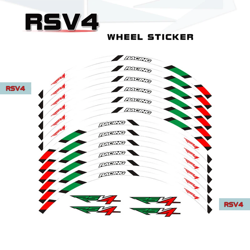 

Motorcycle wheel stripe protection stickers decorative waterproof decals rim reflective tape 12 pieces for Aprilia RSV4 rsv4