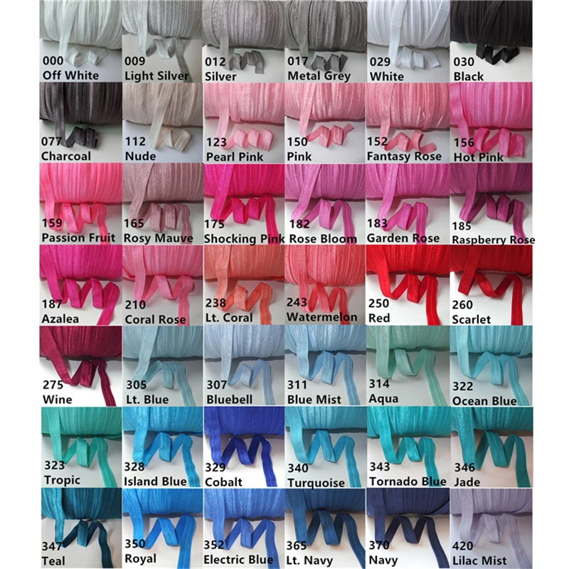 5 Yards Elastic Bands 5/8\'\' Fold Over Elastic Ribbon 16MM FOE DIY Garment Accessories Sewing Elastic Headband Hair Bow Elastic