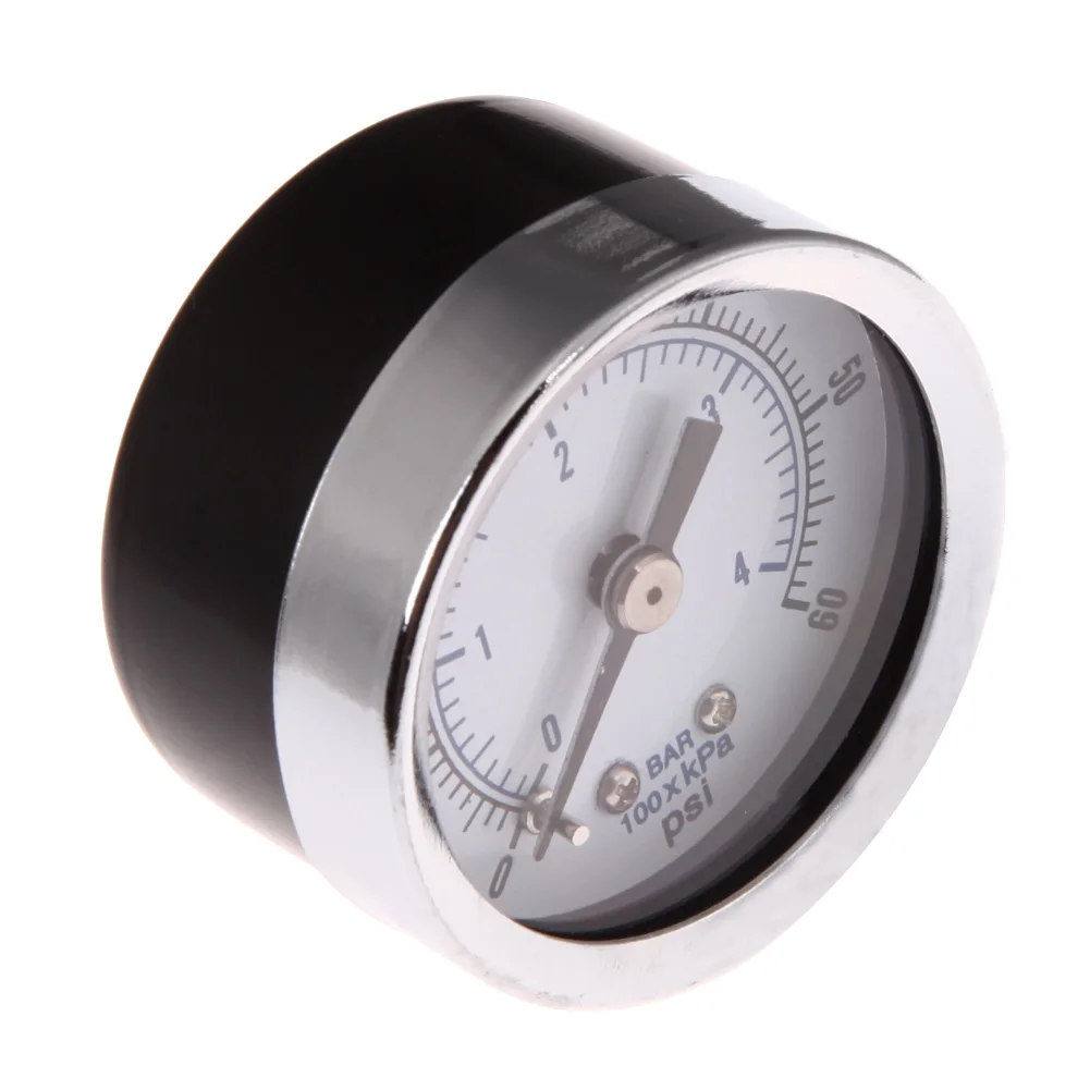 Iron Shell Bar Air Pressure Gauge Double Scale For Air Compressor 9.5/13mm (1/8, 1/4 Bsp) Thread 0~180PSI, 0~12Bar Dia 40/50mm