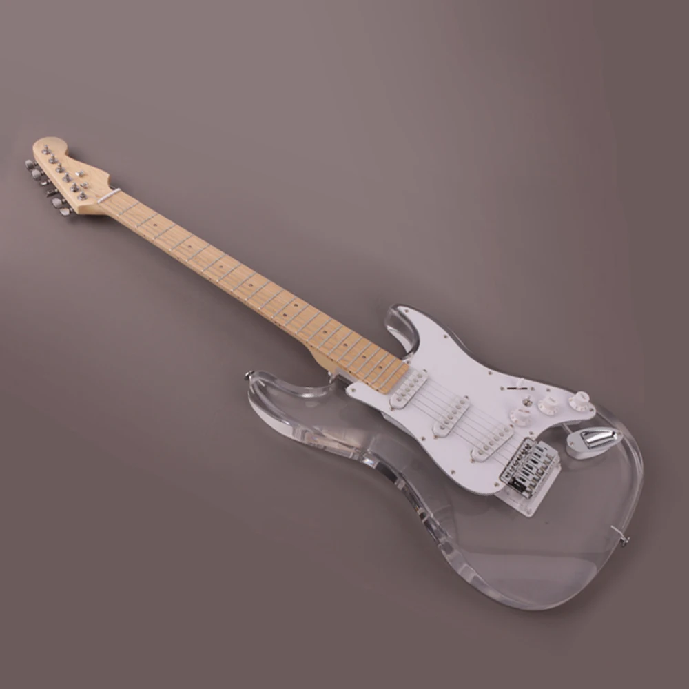 

Good quality ST acrylic electric guitar with blue light