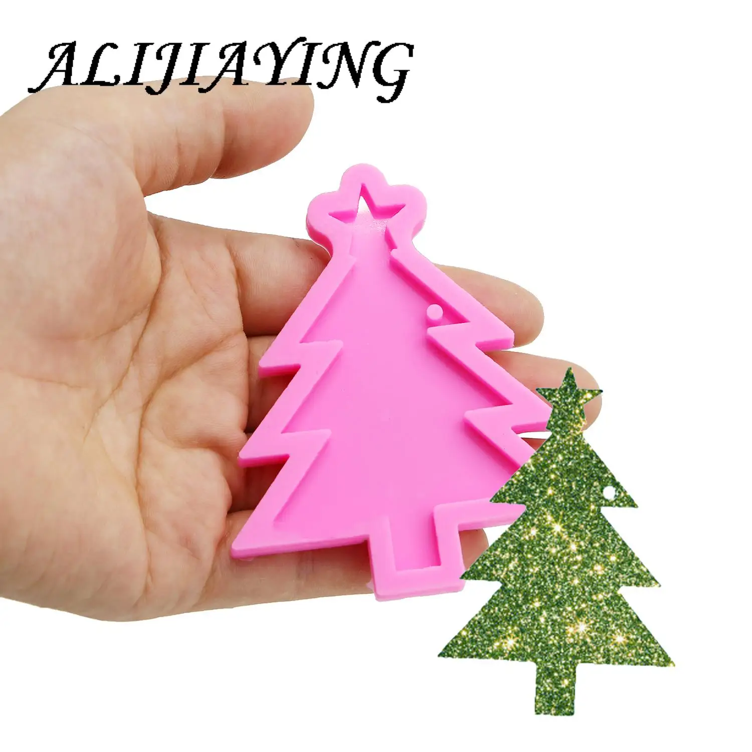 DY0108 Shiny Christmas Decoration House/Tree/Socks/Lights/Circle silicone Mold, Round Resin Epoxy Craft DIY Mould 2