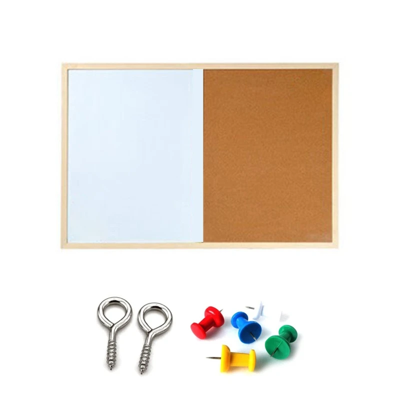 Message Cork Board Wood Whiteboard Drawing Combination Bulletin Magnetic Board