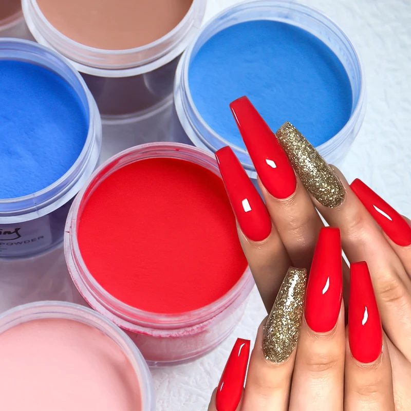 45g Großes Acrylpulver Rot Braun Farbe Nagelverlängerung Spitze Gravur 3D Muster Staubpulver Maniküre Professionelles Nagelzubehör – Detail 1