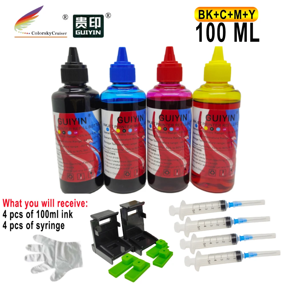 Refill Dye Ink for HP 662 663 664 664XL 667 667XL 650 651 652 653 653XL 678 679 680 682 682XL 100ml/pc