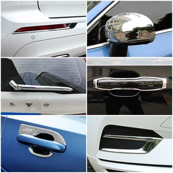 For Volvo XC60 2018-2025 Chrome Door Handle Decoration Foglight Styling Frame Side Mirror Cover Rear Window Wiper Nozzle Trim