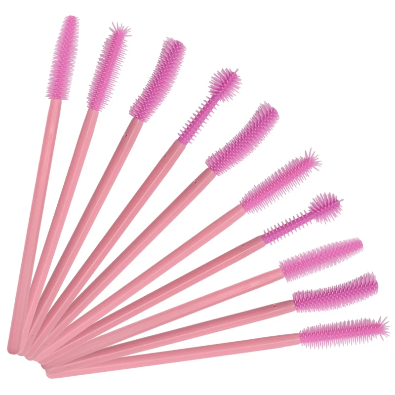 50pcs/lot Disposable Silicone Gel Eyelash Brush Comb Mascara Wands Eye Lashes Extension Tool Professional Beauty Makeup Tool