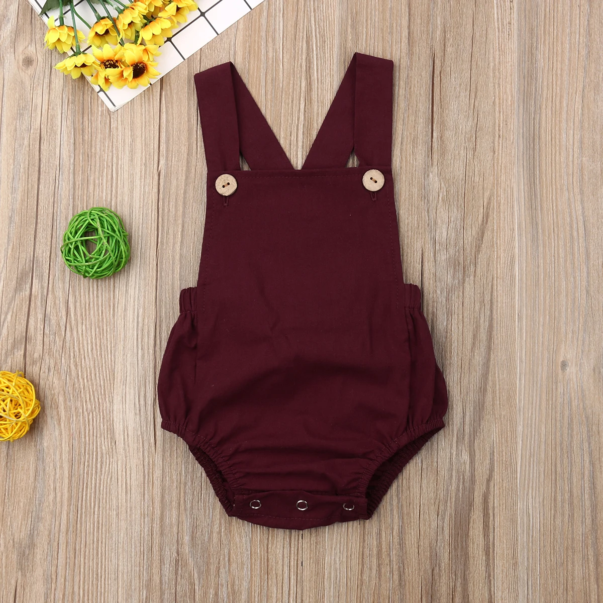 Newborn Infant Baby Boy Girl Playsuit Summer Button Jumpsuit Striped Casual Sleeveless Backless Solid Outfits Clothes