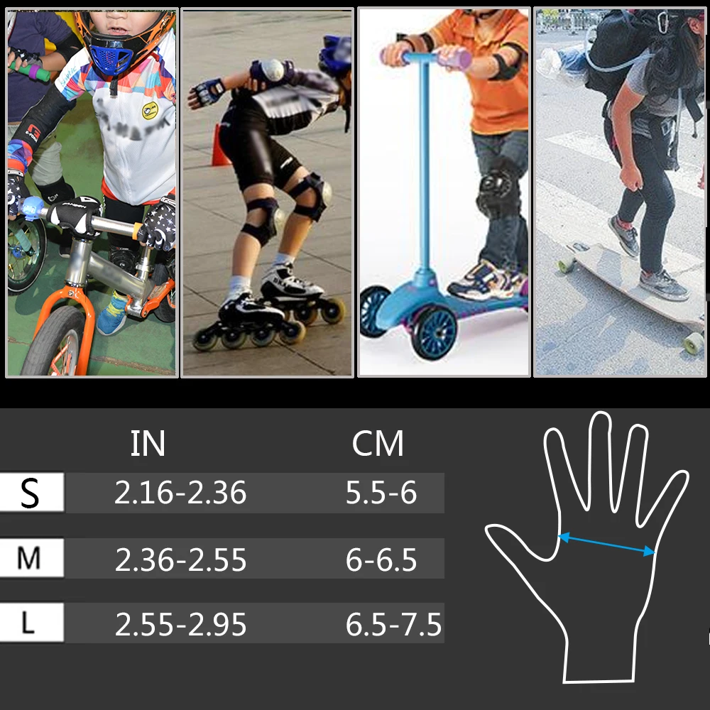 Moreok通気性のある保護スタッドパーム子供用手袋子供用自転車サイクリングスケートグローブ男の子女の子3-12年齢