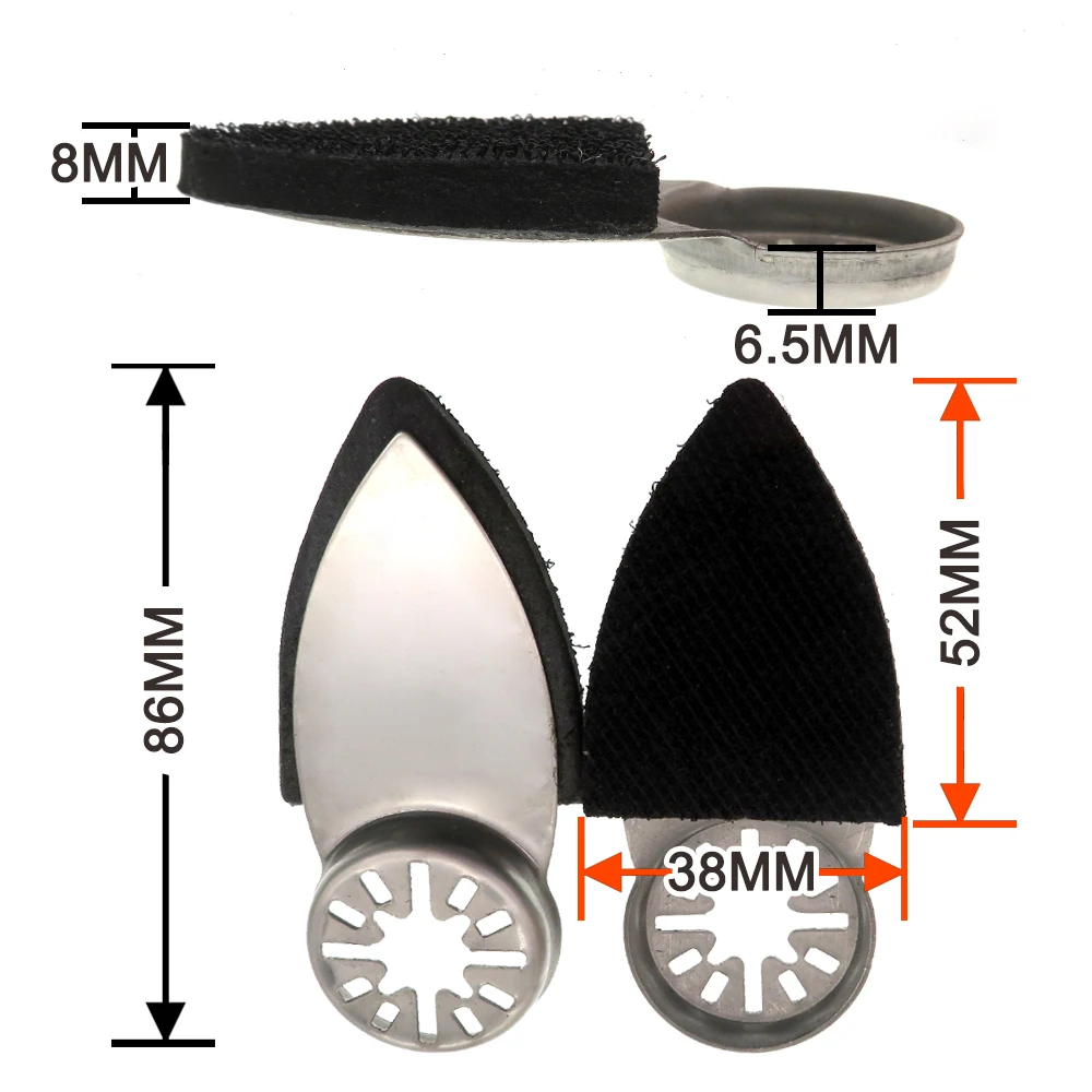 50PCS fogli abrasivi a triangolo in carta vetrata 38*52mm carta abrasiva abrasiva a disco abrasivo a strappo con tampone abrasivo