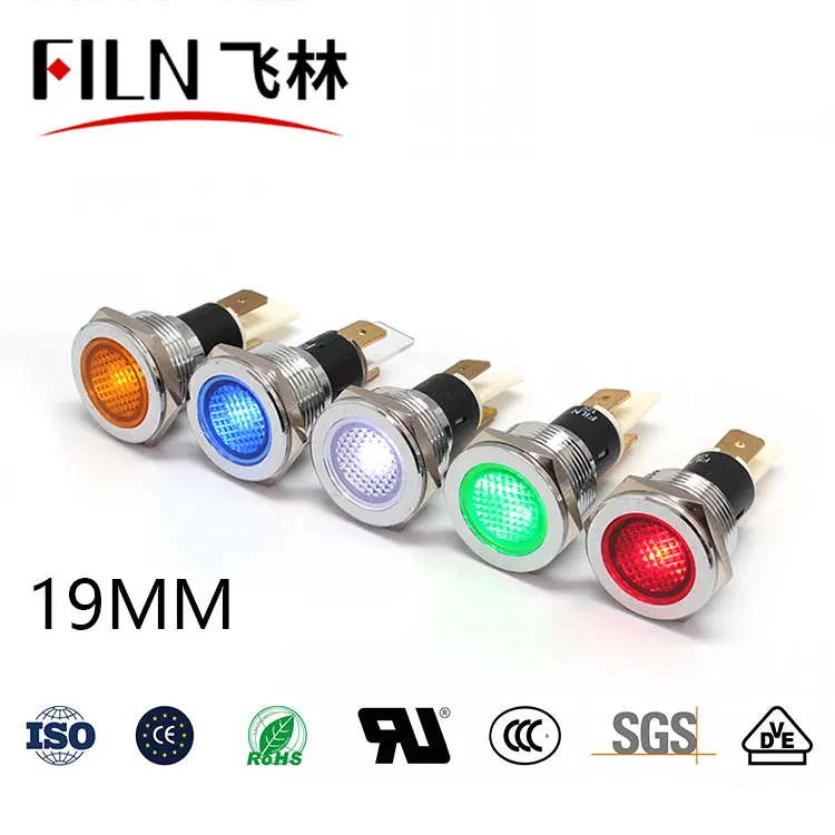 FILN Metall konvexen kopf 12mm solder pins anzeige lampe 12v 110v heißer verkauf rot blau grün signal lampe weiß signal lampe