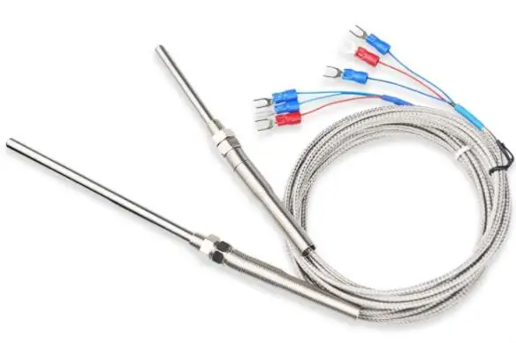 

PT100 type 50mm thermocouple 3 wire -50 to 400C thermal resistance temperature sensor cable length 1M/2M/3M/4M/5M