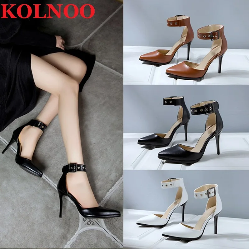 

KOLNOO New Simple Womens Stiletto High Heels Pumps D'orsay Style Pointed-Toe Party Prom Shoes Sexy Largesize Fashion Court Shoes