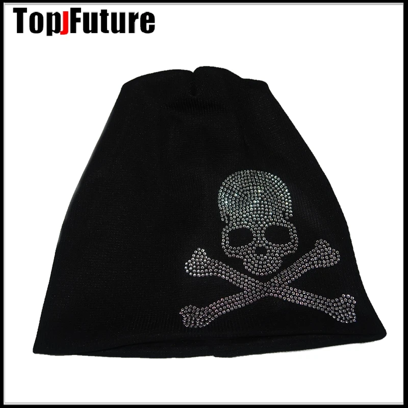 Harajuku Gothic Skull Hats bling bling crystal Women Girls men Caps Streetwear punk Decorative punk Lolita cosplay hat hat