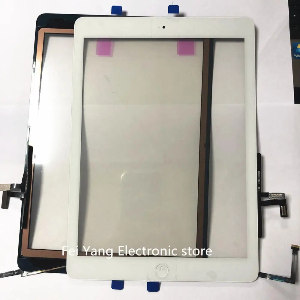 Ekran dotykowy Digitizer dla iPad Air 1, 2, 3, 4, Pro 11, czujnik, przycisk Home, Panel szklany z elastycznego kleju, jakość OEM,