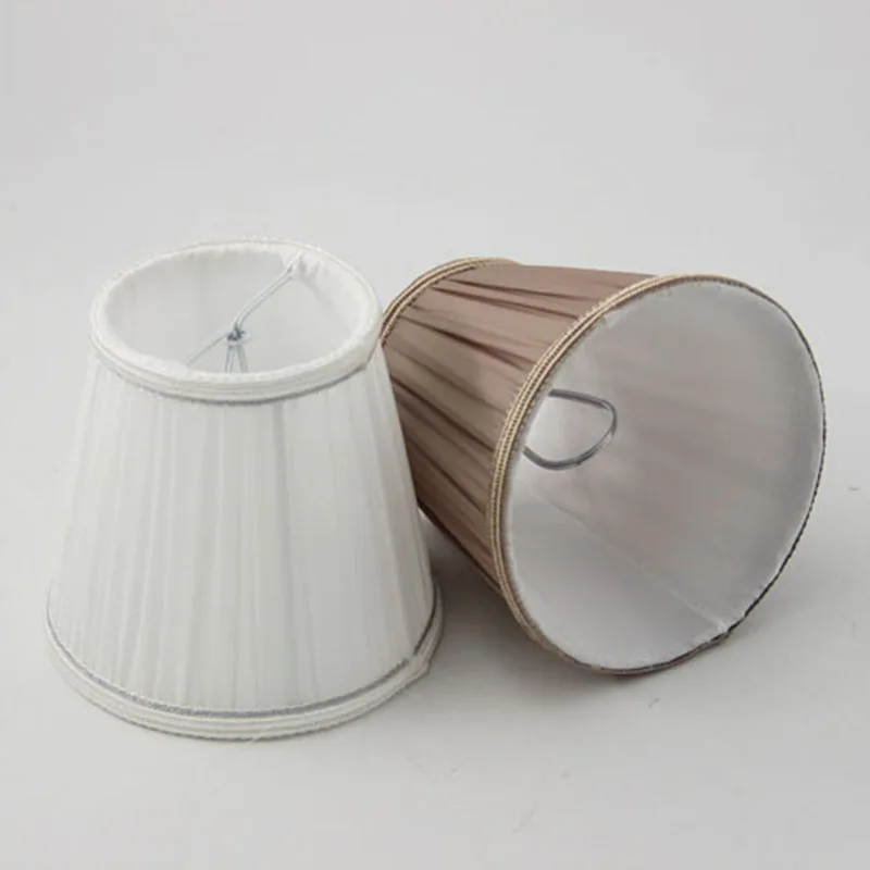 DIA 12.5cm Cool White,Brown Color Chandelier Mini Fabric Lampshade, Modern Wall Light Lamp Shades,Clip On