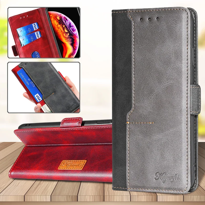 For vivo Y15 Y19 Luxury Splice Card Holder Flip Mobile Phone Leather Case Wallet Magnetic Buckle Stand Cover