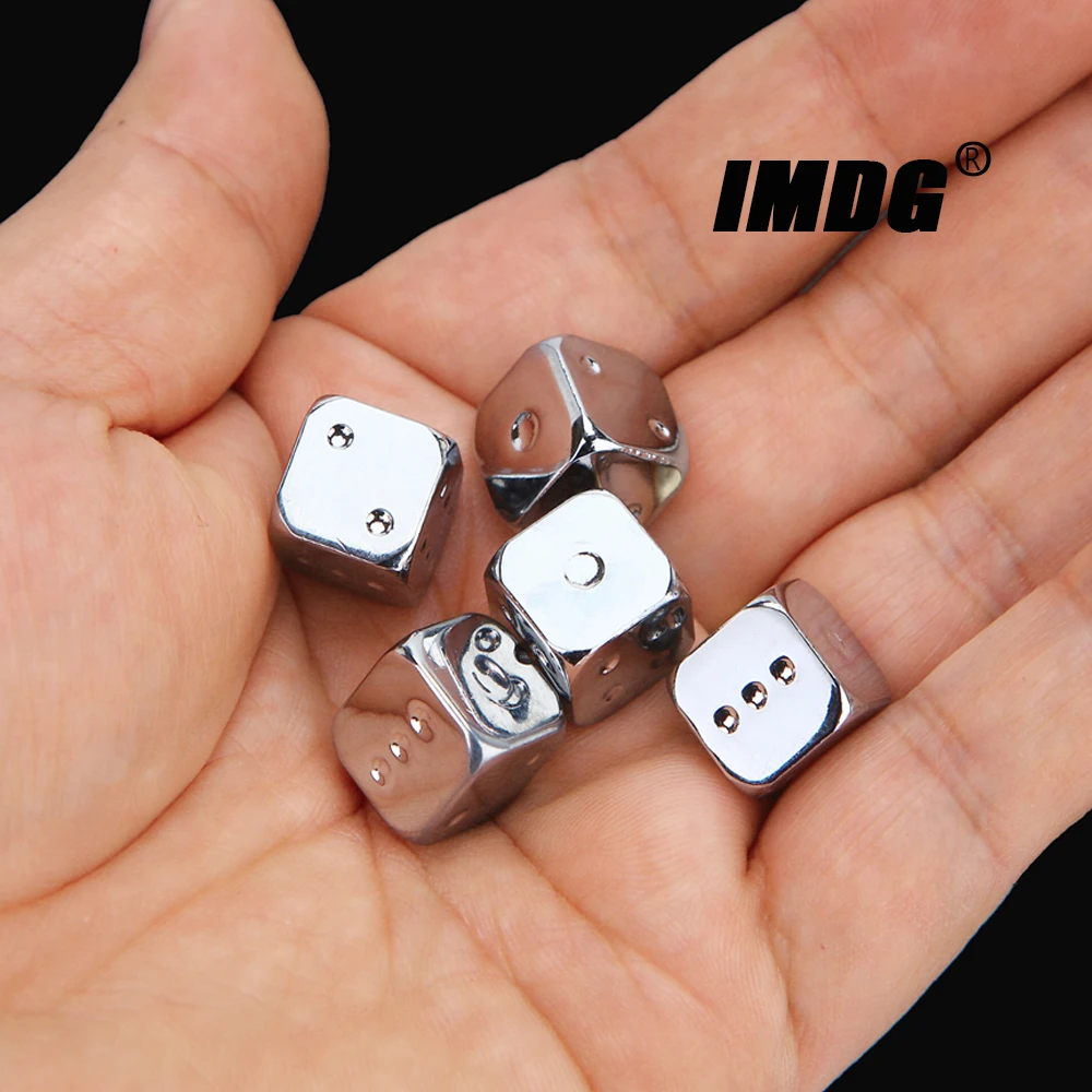 5Pcs/pack Metal #13 Bronze Dice Gold Silver Dice KTV Bar Entertainment Supplies Fun Dice